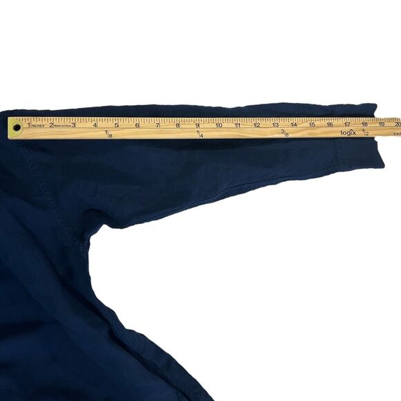 Uniqlo Navy Rayon Linen Minimalist Modest Relaxed Oversized Shirt Dress Sz XS - Picture 11 of 13